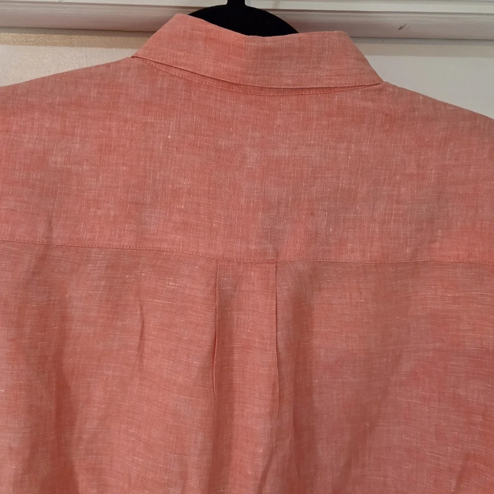 Women's J. McLaughlin Coral Rose Britt Linen Blouse, Size L - Picture 11 of 14